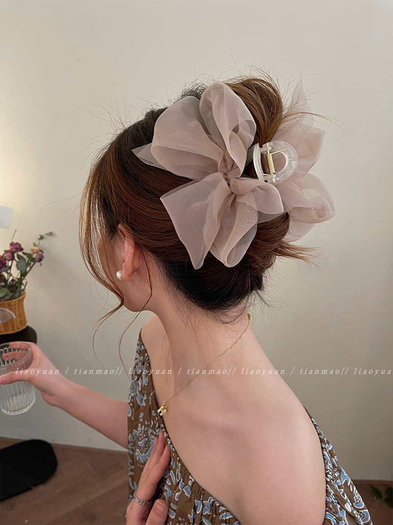 Korea Sweet Mesh Tulle Big Bow - Women'S Fashion Korea ulasan dan harga