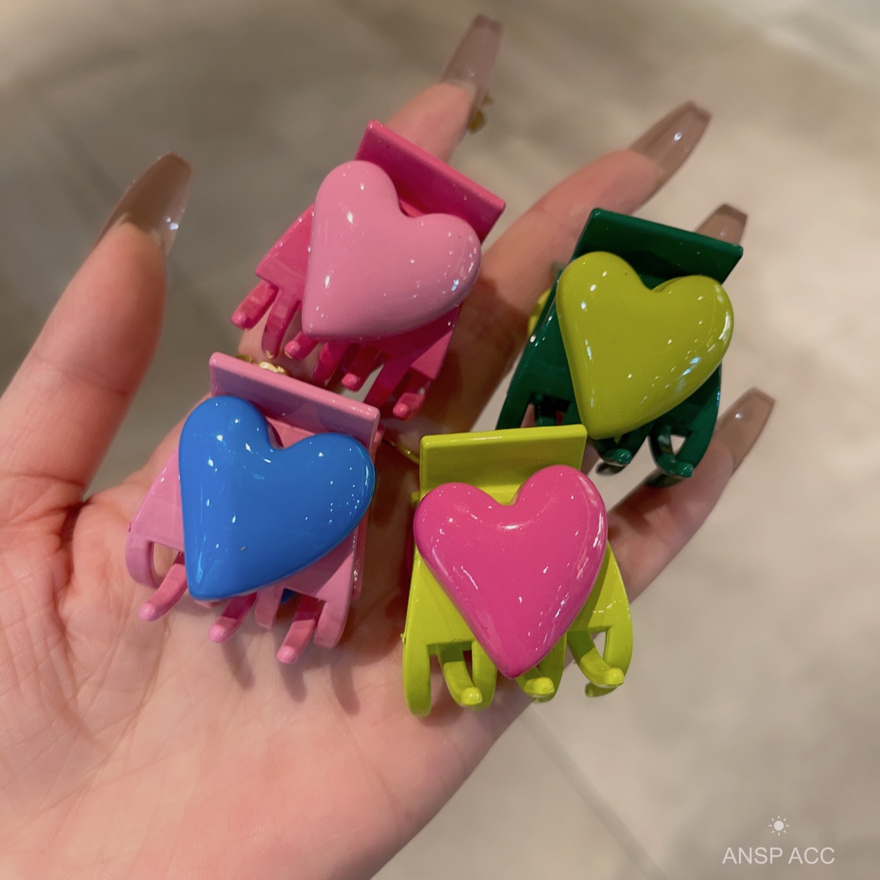 4pcs/set Colorful Heart Shape  - Women'S Fashion Korea ulasan dan harga